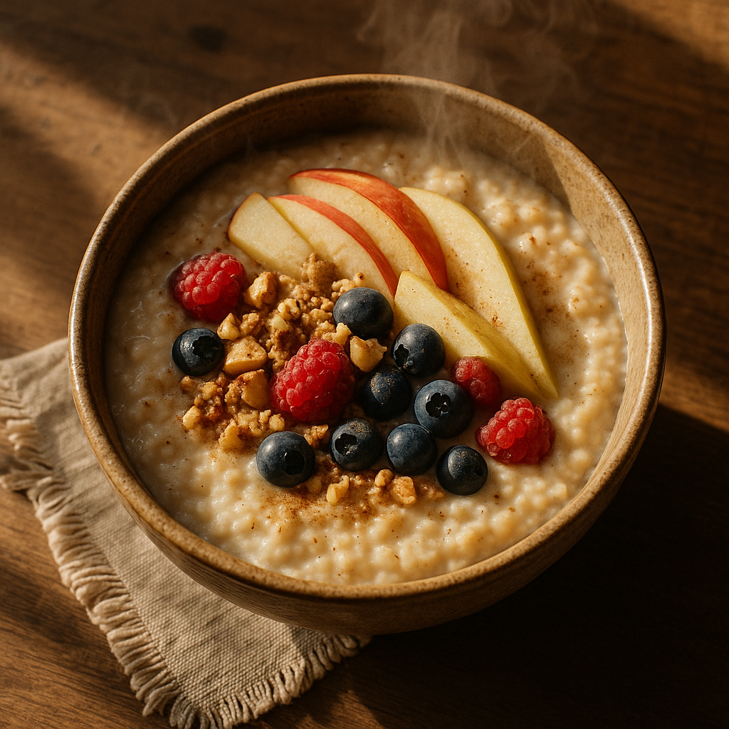 Warm Fruity Oatmeal - ein warmes Müsli mit frischem Obst